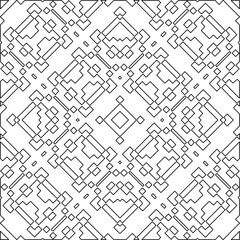 
Stylish texture with figures from lines.Abstract geometric black and white pattern for web page, textures, card, poster, fabric, textile. Monochrome graphic repeating design. 