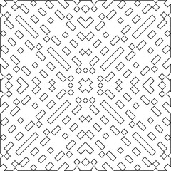 
Stylish texture with figures from lines.Abstract geometric black and white pattern for web page, textures, card, poster, fabric, textile. Monochrome graphic repeating design. 