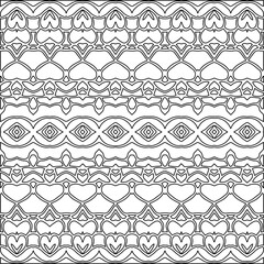 
Stylish texture with figures from lines.Abstract geometric black and white pattern for web page, textures, card, poster, fabric, textile. Monochrome graphic repeating design. 