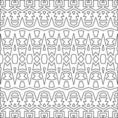 Stylish texture with figures from lines.Abstract geometric black and white pattern for web page, textures, card, poster, fabric, textile. Monochrome graphic repeating design. 