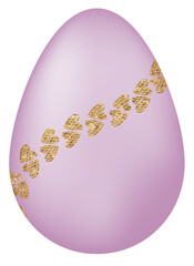 Purple Easter Egg with Glitter Pattern