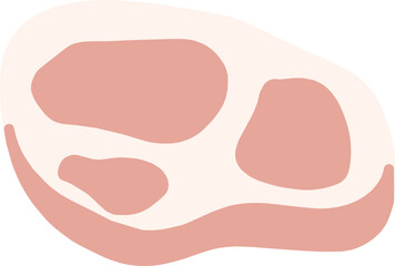 肉の切り身の主線なしイラスト