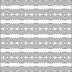 Stylish texture with figures from lines.Abstract geometric black and white pattern for web page, textures, card, poster, fabric, textile. Monochrome graphic repeating design. 