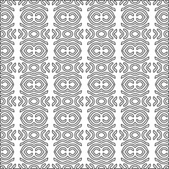 Stylish texture with figures from lines.Abstract geometric black and white pattern for web page, textures, card, poster, fabric, textile. Monochrome graphic repeating design. 