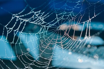 spider web with blue background