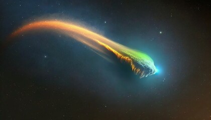 A neon comet with a glowing tail that streaks across the sky  Generative AI