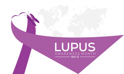 Lupus Awareness Month observed in May. banner design template Vector illustration.