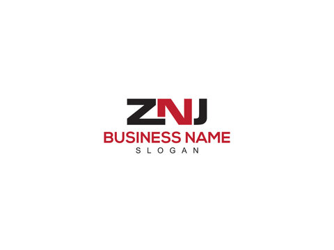 ZNJ z n j Alphabet Letter, ZN znj Initial Logo Icon For Business