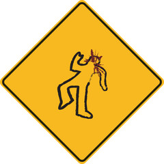 art illustration sign such as a universal sign indicating a victim of an accident, an area where accidents often occur is related to driving safety.