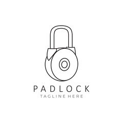 Lock and unlock icon in line style isolated on white background