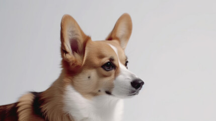 animal on the white Background dog Pembroke Welsh Corgi generative ai