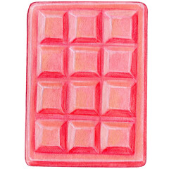 watercolor hand drawn chocolate bar