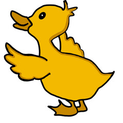 vector cute duck cartoon illustration, flat illustration mascot duck icon