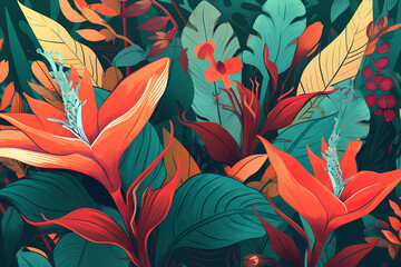 Tropical plants and flowers