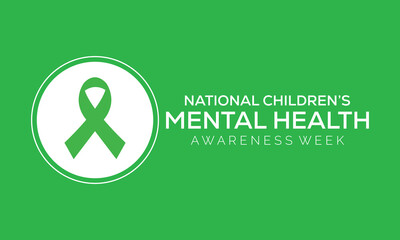 National Children's Mental Health awareness week in May. banner design template Vector illustration background.