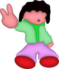 3d hip hop boy in pink pants