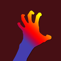 hand drawn illustration with rainbow background