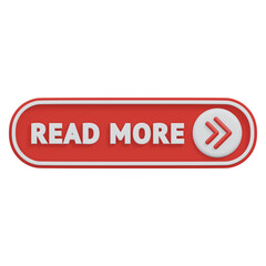 read more button 3d rendering icon illustration with transparent background, click button