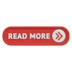 read more button 3d rendering icon illustration with transparent background, click button
