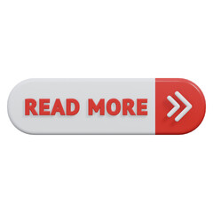 read more button 3d rendering icon illustration with transparent background, click button