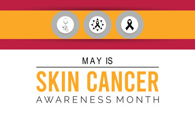 Vector illustration on the theme of skin cancer detection, prevention and awareness month of May.Vector illustration background.