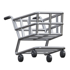 Naklejka na ściany i meble shopping cart 3d rendering icon illustration with transparent background, shopping and retail