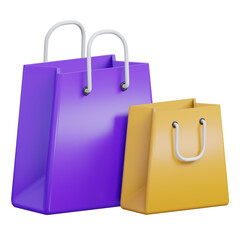 shopping bag 3d rendering icon illustration with transparent background, shopping and retail