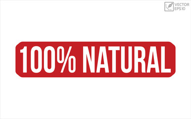 100% Natural rubber stamp vector illustration on white background. 100% Natural rubber stamp