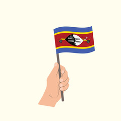 Flag of Eswatini, Hand Holding flag