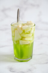 cucumber fruit ice with syrup. iftar breakfasting