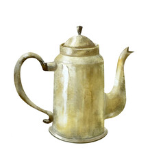 vintage teapot isolated on white