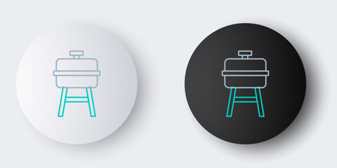 Line Barbecue grill icon isolated on grey background. BBQ grill party. Colorful outline concept. Vector