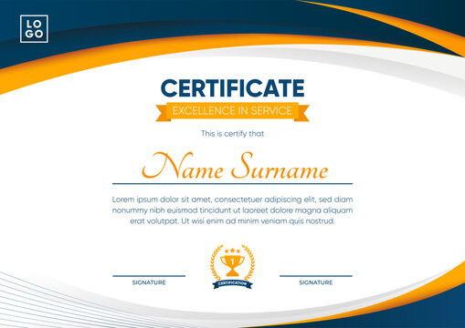Professional Certificate Template Design with Gradient Color Style