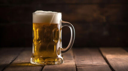 A Mug  of Beer In a Rustic Setting