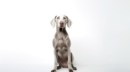 animal on the white Background dog Weimaraner generative ai