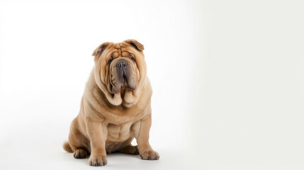 Obraz premium animal on the white Background dog Sharpei generative ai