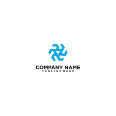triple letter R hexagon logo designs financial or company logo