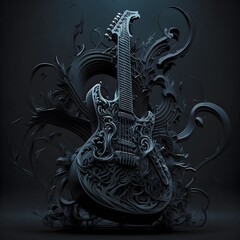Black Guitar abstract art