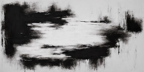 Abstract painting background, black and white composition. Generative AI