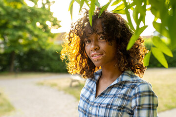 Portrait of young Brazilian woman vith Vitiligo