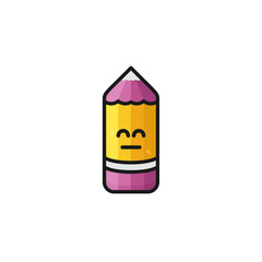 cute pencil illustration logo design