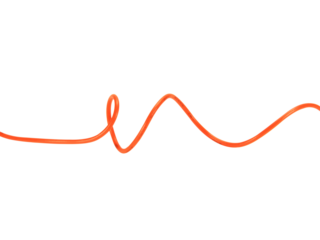 orange wire cable of usb and adapter isolated on white background.Electronic Connector.Selection focus.