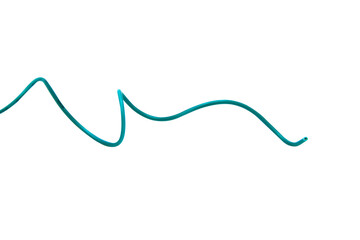 green wire cable of usb and adapter isolated on white background.Electronic Connector.Selection focus.