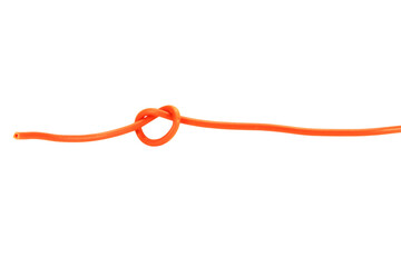 orange wire cable of usb and adapter isolated on white background.Electronic Connector.Selection...