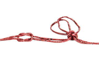 Leather rope tied together in a circle isolated on white background.Electronic Connector.Selection focus.