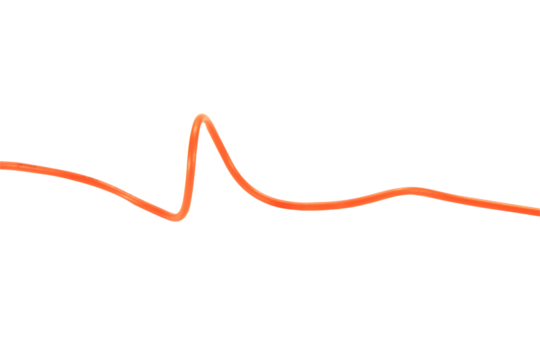 orange wire cable of usb and adapter isolated on white background.Electronic Connector.Selection focus.