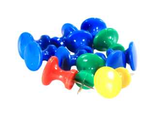 pins for decorating boards isolated on white background.