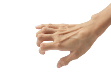 Health Care,hand and bone abnormal osteoporosis.Must be treated by a doctor isolated on white background.