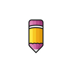 cute pencil illustration logo design