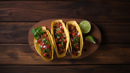 A Plate with Tacos in a Rustic Setting